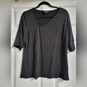Premise Womens Black Viscose Blend    Asymetrical Top Size XL